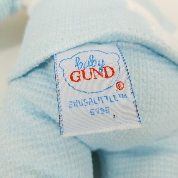 Baby Gund Snugalittle Baby Boy Doll Plush Blue White Waffle Knit Lovey - Picture 3 of 5